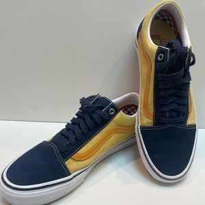 Vans Skate Old Skool Shoe, Navy/Gold, Size: 10.5 Men = 12.0 Women